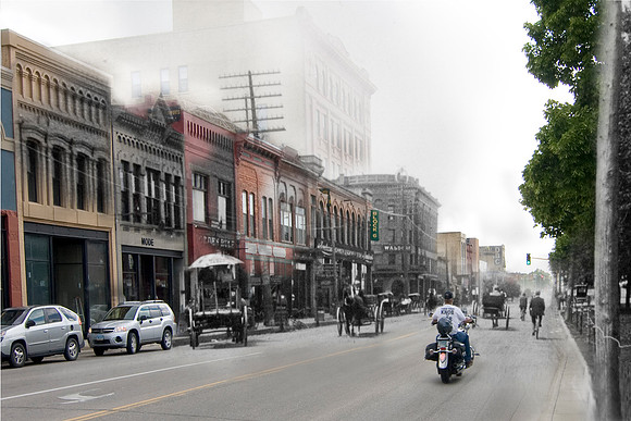 early 1900's_Looking West on Front street (now main Ave.)