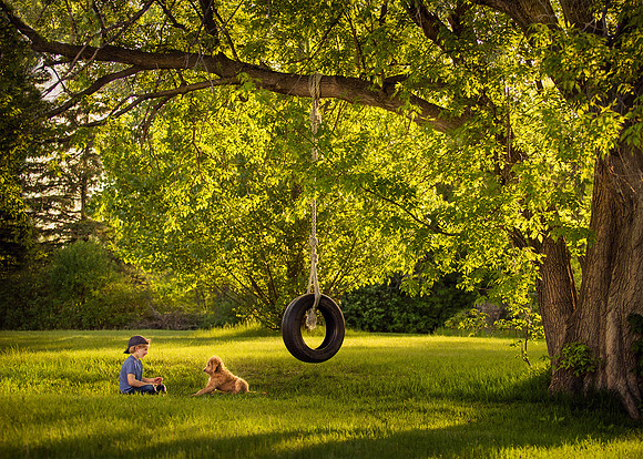 A boy and his dog