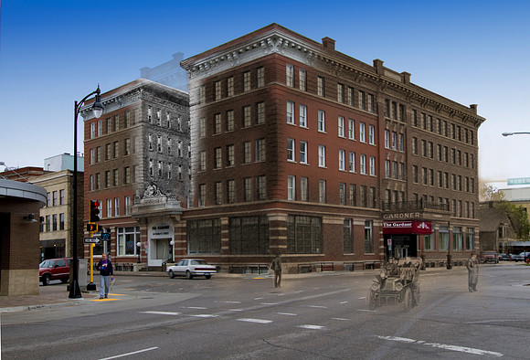 Robert Street and 1st Avenue. Gardner had an opening through the building before air conditioner.